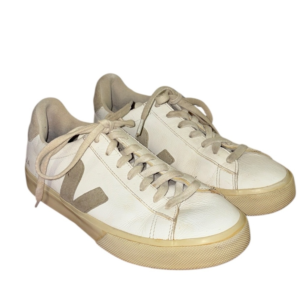 Veja Campo Sneakers in White Leather / Natural Suede - 8 - Picture 4 of 16